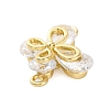 Brass Clear Cubic Zirconia Connector Charms/Links FIND-L019-07G-09-2