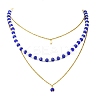 Rondelle 304 Stainless Steel & Glass Beaded Layered Necklace and Earring Set Set for Women SJEW-JS01384-01-4