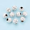 Textured 925 Sterling Silver Beads STER-T008-47S-1