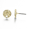 Rack Plating Hammered Alloy Stud Earring Findings PALLOY-N155-69-NR-3