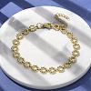 304 Stainless Steel Ring Link Chain Bracelets for Women BJEW-F488-21G-01-1
