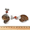 Natural Carnelian Fossil Snail Pendants G-F062-15-2