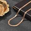 4MM 304 Stainless Steel Flower Herringbone Chain Necklaces for Women NJEW-B131-08RG-2