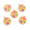 Eco-Friendly Brass Micro Pave Cubic Zirconia with Enamel Pendants X-KK-K268-33G-1