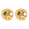 304 Stainless Steel Cubic Zirconia Stud Earrings EJEW-Z110-03G-03-4
