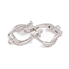 Rack Plating Brass Cubic Zirconia Hoop Earring Findings KK-S374-04P-05-2
