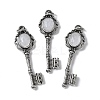 Key Brass Natural Quartz Crystal Big Pendants KK-D361-01AS-13-1