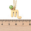 304 Stainless Steel Glass Drill Birth Stone Constellation Pendant Necklaces STAS-D305-08G-H-2