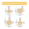48Pcs 8 Style Rack Plating Brass Charms KK-HY0001-48-2