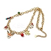 304 Stainless Steel Enamel & Plastic & Resin Deer Christmas Socking Bell Pendant Necklaces for Women LS-NJEW-Z092-02G-2