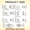 70Pcs 7 Styles Zinc Alloy Cabochons FIND-LP0003-32P-2