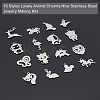 32Pcs 16 Style 201 Stainless Steel Pendants STAS-UN0024-41-4