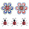 3D Iron Flower and Ladybug Big Pendants AJEW-CF0001-19-1