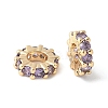 Brass Micro Pave Cubic Zirconia Beads KK-A253-11G-01-1