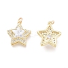 Brass Micro Pave Cubic Zirconia Pendants X-ZIRC-F114-10-G-2