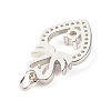 Brass Micro Pave Clear Cubic Zirconia Pendants ZIRC-P094-07P-RS-3