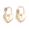 Brass Micro Pave Cubic Zirconia Screw Carabiner Lock Charms ZIRC-I041-09A-2
