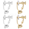20Pcs 2 Colors Rack Plating Brass Clip-on Earring Converters Findings KK-BBC0019-60A-1