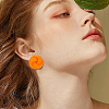6 Pairs 6 Colors Spray Painted Acrylic Stud Earrings with Steel Iron Pins EJEW-FI0003-12-6