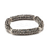 Bling Polymer Clay Rhinestone Curved Tube Beads Stretch Bracelet for Women BJEW-JB07490-8