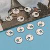 304 Stainless Steel Flat Round Charms STAS-R063-03-6