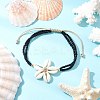 Adjustable Natural Cowrie Shell Beaded Braided Anklets AJEW-AN00686-03-1