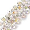 Half Rainbow Plated Electroplate Beads Strands EGLA-H104-09A-HR03-1