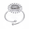 Non-Tarnish 304 Stainless Steel Open Cuff Finger Ring Cabochon Settings STAS-T060-14P-2