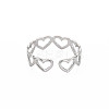 304 Stainless Steel Open Heart Wrap Cuff Ring for Women RJEW-S405-194P-2