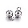 Tarnish Resistant 304 Stainless Steel Sphere Charms X-STAS-O107-04P-A-2