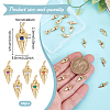 20Pcs Brass Micro Pave Cubic Zirconia Pendants KK-GO0002-10-2