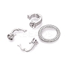 Brass Micro Pave Clear Cubic Zirconia Fold Over Clasps KK-Q074-19P-2