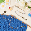 Flower & Bird Alloy Pendant Crochet Counter Chain HJEW-PH01841-5