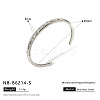 304 Stainless Steel Micro Pave Clear Cubic Zirconia Cuff Bangles for Women WG3B407-02-1