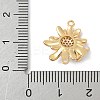 Flower Brass Micro Pave Clear Cubic Zirconia Connector Charms KK-M326-06-G02-3
