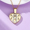 304 Stainless Steel Polymer Clay Rhinestones Heart Openable Pendant Necklaces for Women NJEW-Z065-13G-3