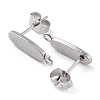 Non-Tarnish 201 Stainless Steel Oval Stud Earring Findings STAS-K259-20P-2