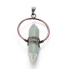 Natural Green Aventurine Wire Wrapped Pointed Big Pendants G-L520-I04-R-NF-2