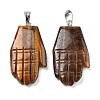 Natural Tiger Eye Carved Pendants G-K369-01P-03-1