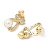 Brass Micro Pave Cubic Zirconia Pendants and ABS Imitation Pearl KK-Q068-23G-2