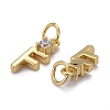 Brass Micro Pave Clear Cubic Zirconia Pendants ZIRC-Z011-35F-2
