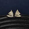 Brass Micro Pave Clear Cubic Zirconia Earrings EJEW-D328-03G-01-1