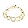 Brass Micro Pave Clear Cubic Zirconia Link Chain Bracelets for Women BJEW-H630-03G-4
