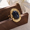 Oval Natural Sodalite Finger Rings RJEW-M063-01G-09-1