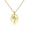 Brass Birth Month Flower Pendant Necklace HUDU-PW0001-034H-1-1