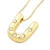 Brass & Plastic Pearl Letter Pendant Box Chain Necklaces for Women LS-NJEW-U017-01G-21-2