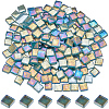 200Pcs Rainbow Color Glass Mosaic Tiles GLAA-SP0001-15-1