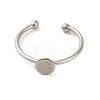 Tarnish Resistant 304 Stainless Steel Pad Ring Settings STAS-H217-01P-01-2
