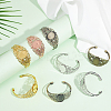 10Pcs 5 Colors Retro Iron Cuff Bangle Making MAK-ME0001-16-5