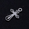 201 Stainless Steel Tiny Cross Charms STAS-Q201-JN308-1-2